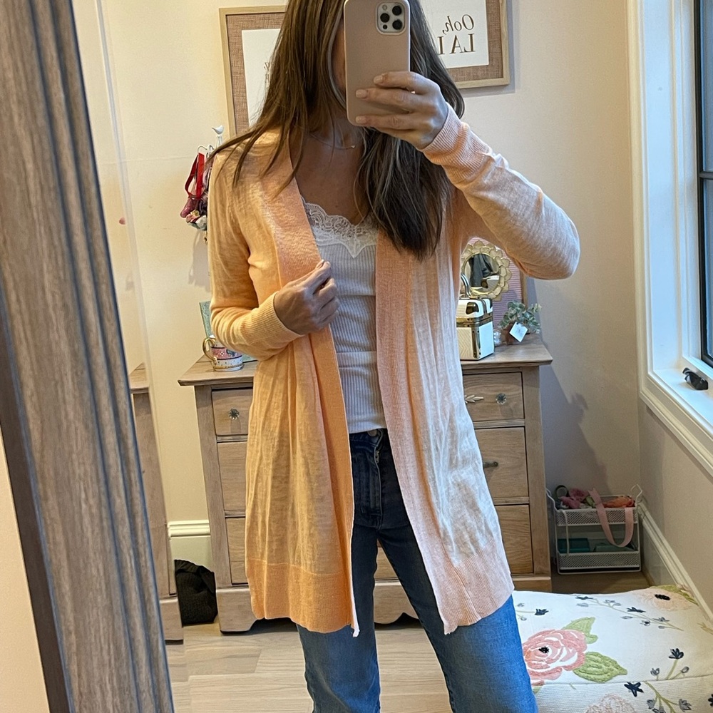 Stitch fix Colour Works peach lightweight cardigan wrap small NWT
